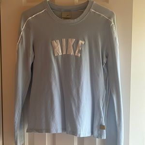 Womens long sleeve Nike top medium sky blue